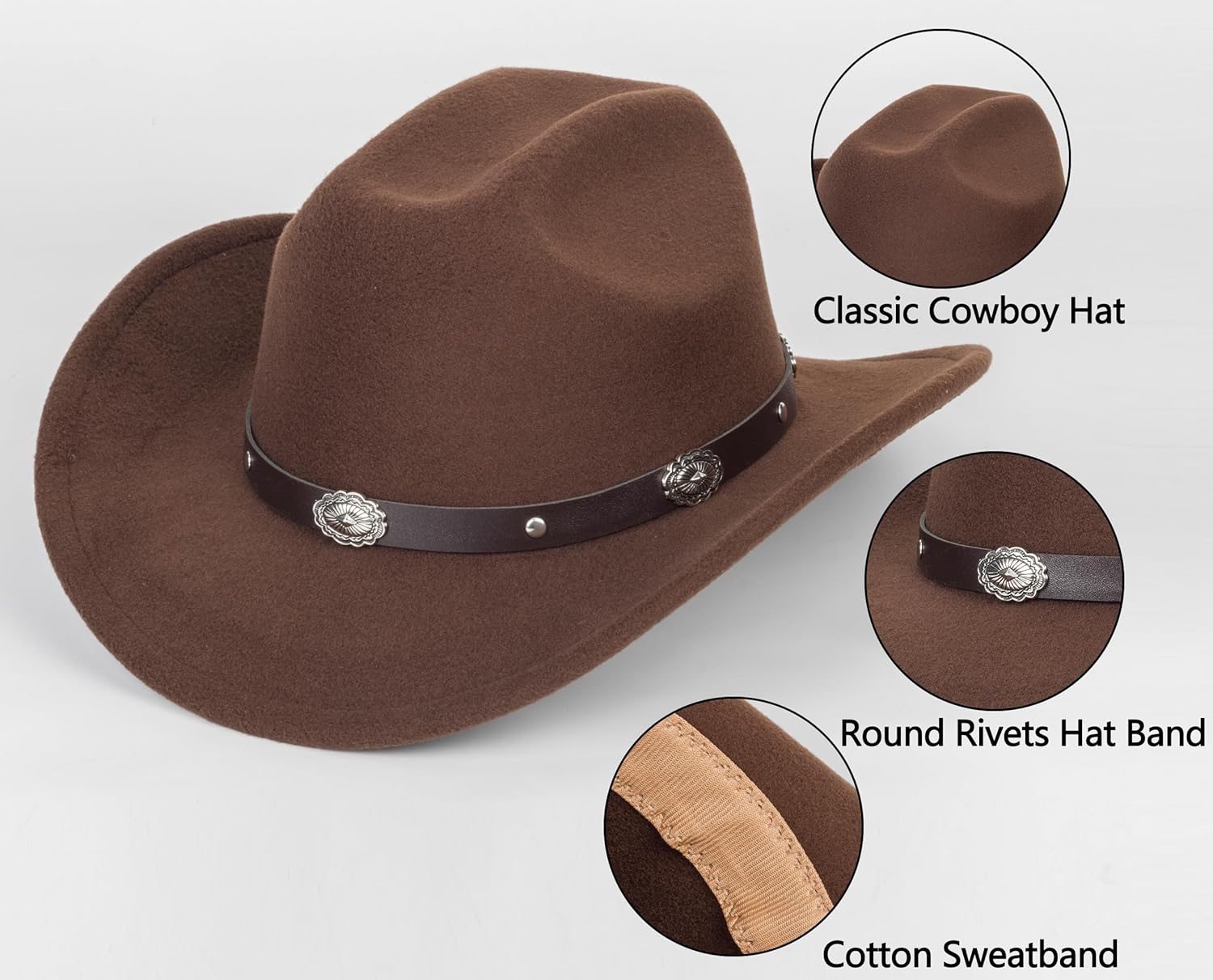Mealah Women Mens cowboy fedora hat