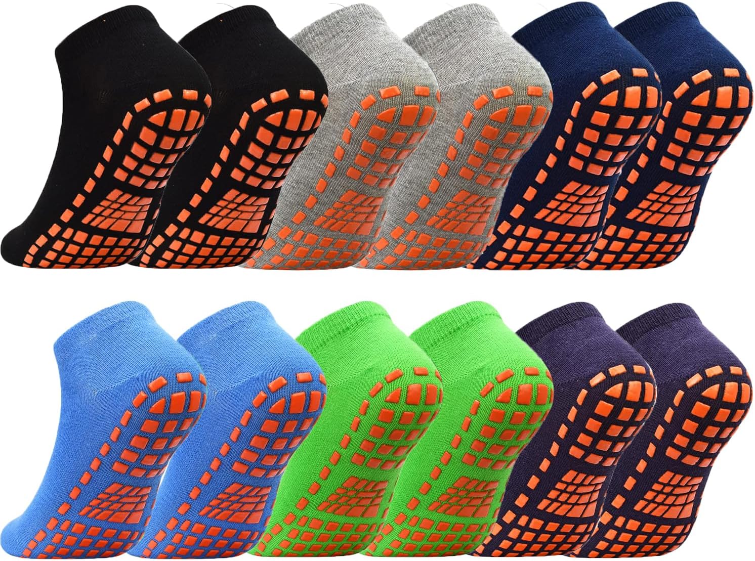 ELUTONG Anti-Skid Trampoline Socks for Kids 6 Pairs Non-Slip Socks