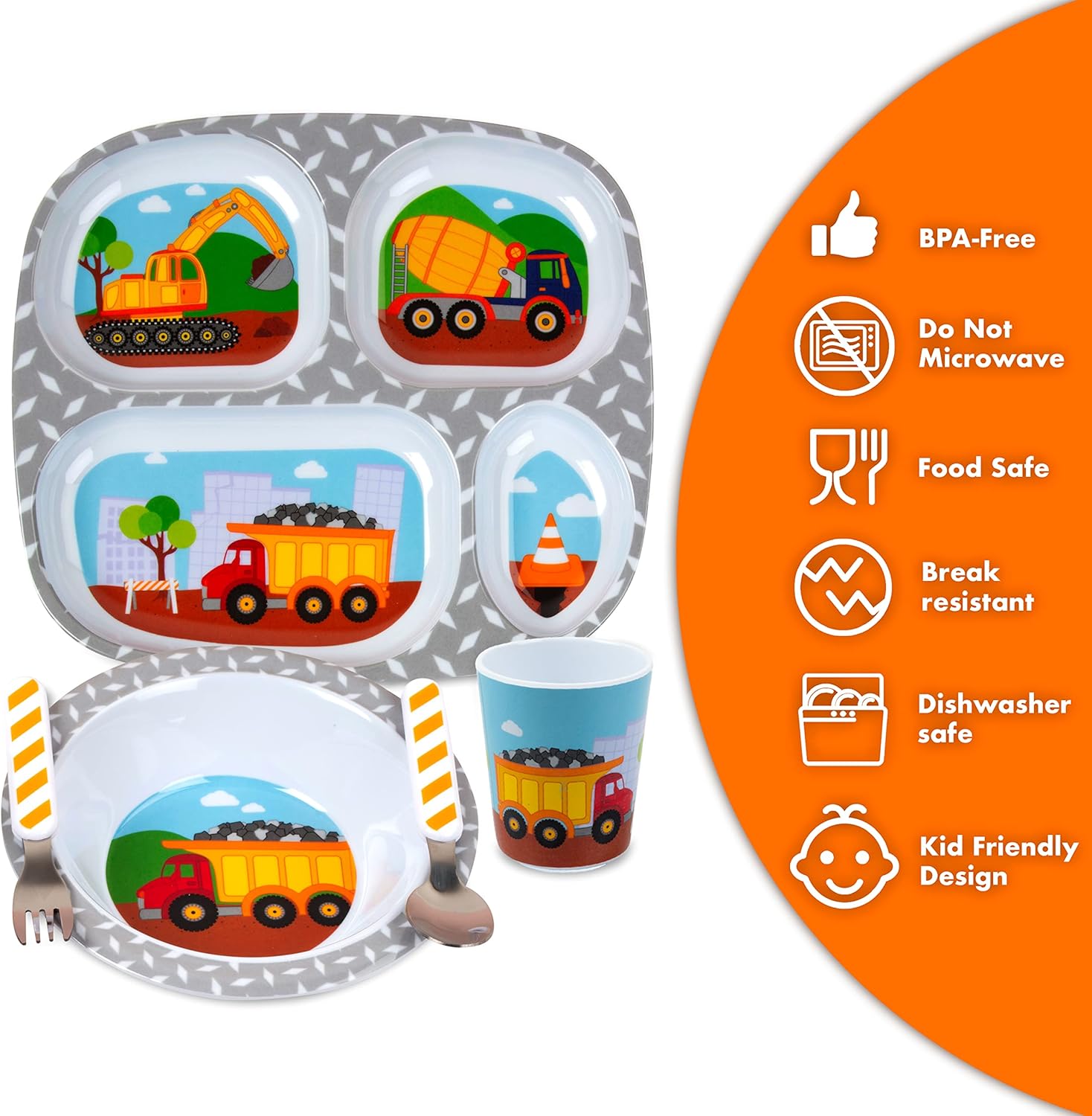 Bentology Construction Theme Self-Feeding Set for Kids