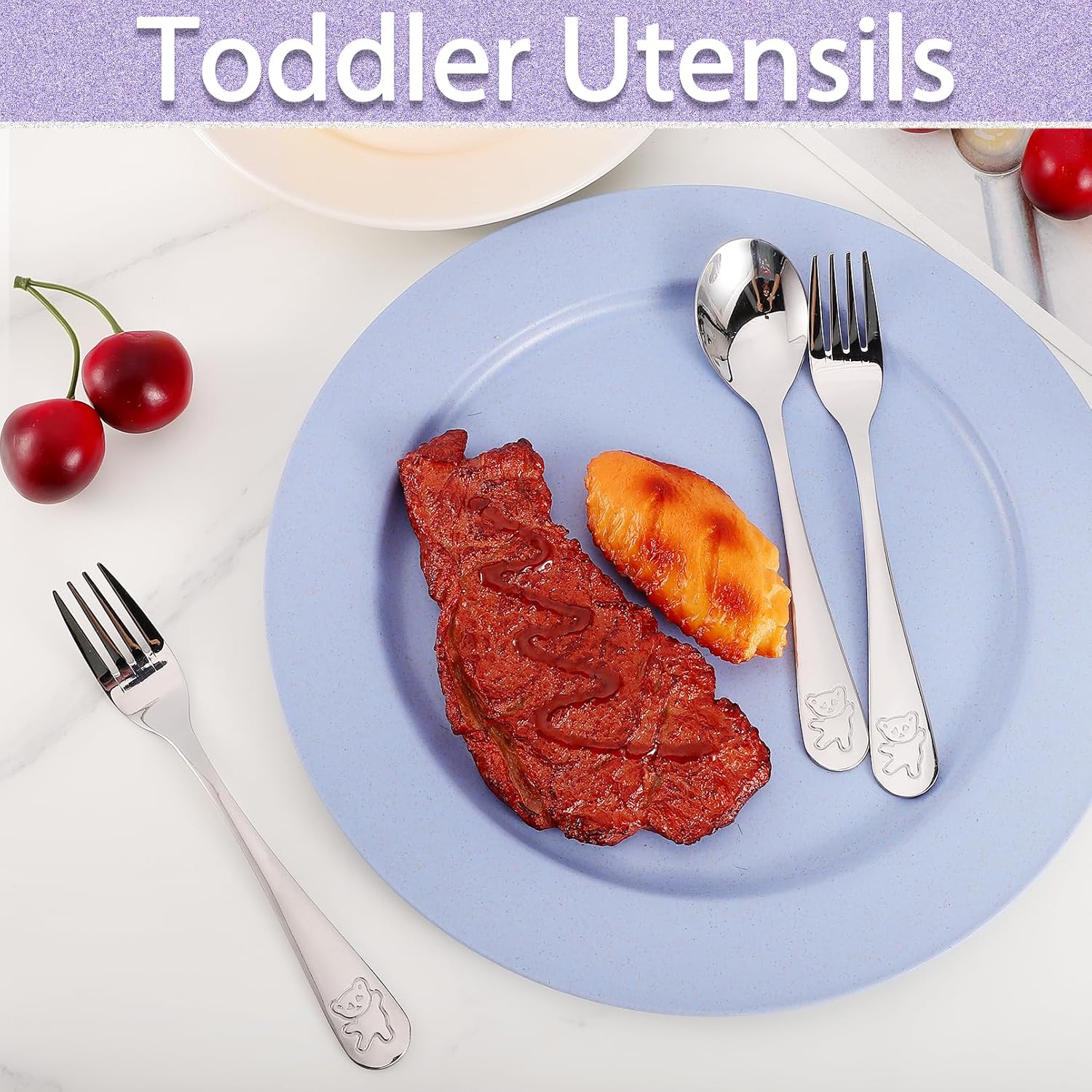 Stainless Steel Toddler Spoons Set for Self-Feeding