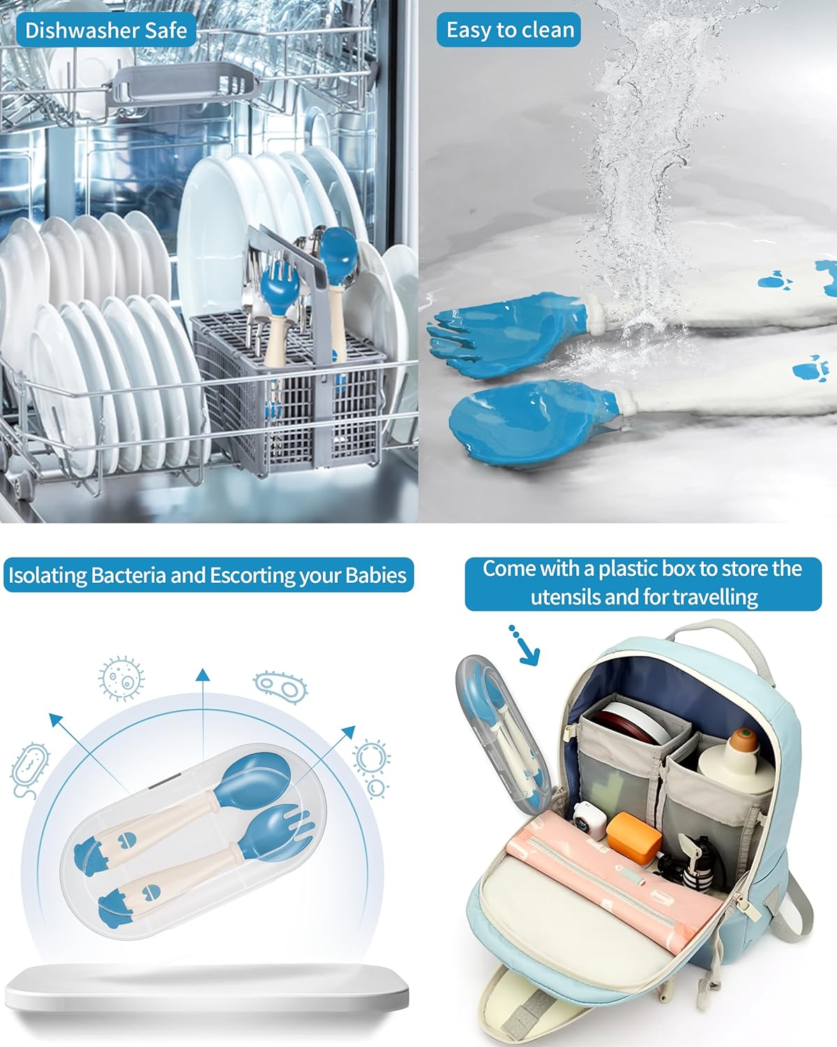 Deejoy Toddler Utensils Set with Travel Safe Case