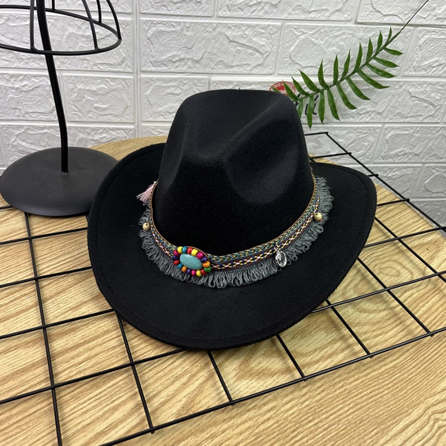 Distinct Mens Fashionable Wide-Brim Felt Hat Custom-Fit
