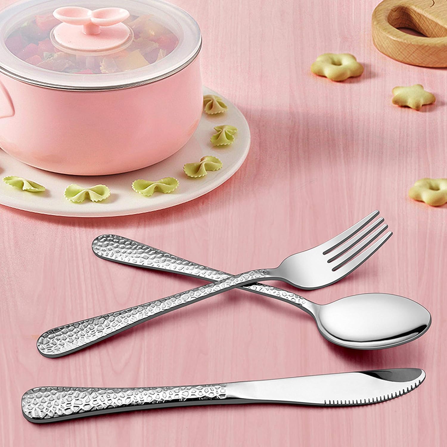 LIANYU Kids Flatware Set Cute Kids Utensils Perfect for Toddlers Toddler Tableware