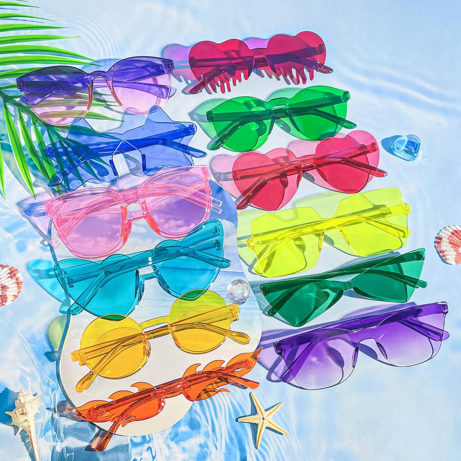 Pibupibu 24 Mixed-Rimless Party Sunglasses Perfect for Fun Fashion