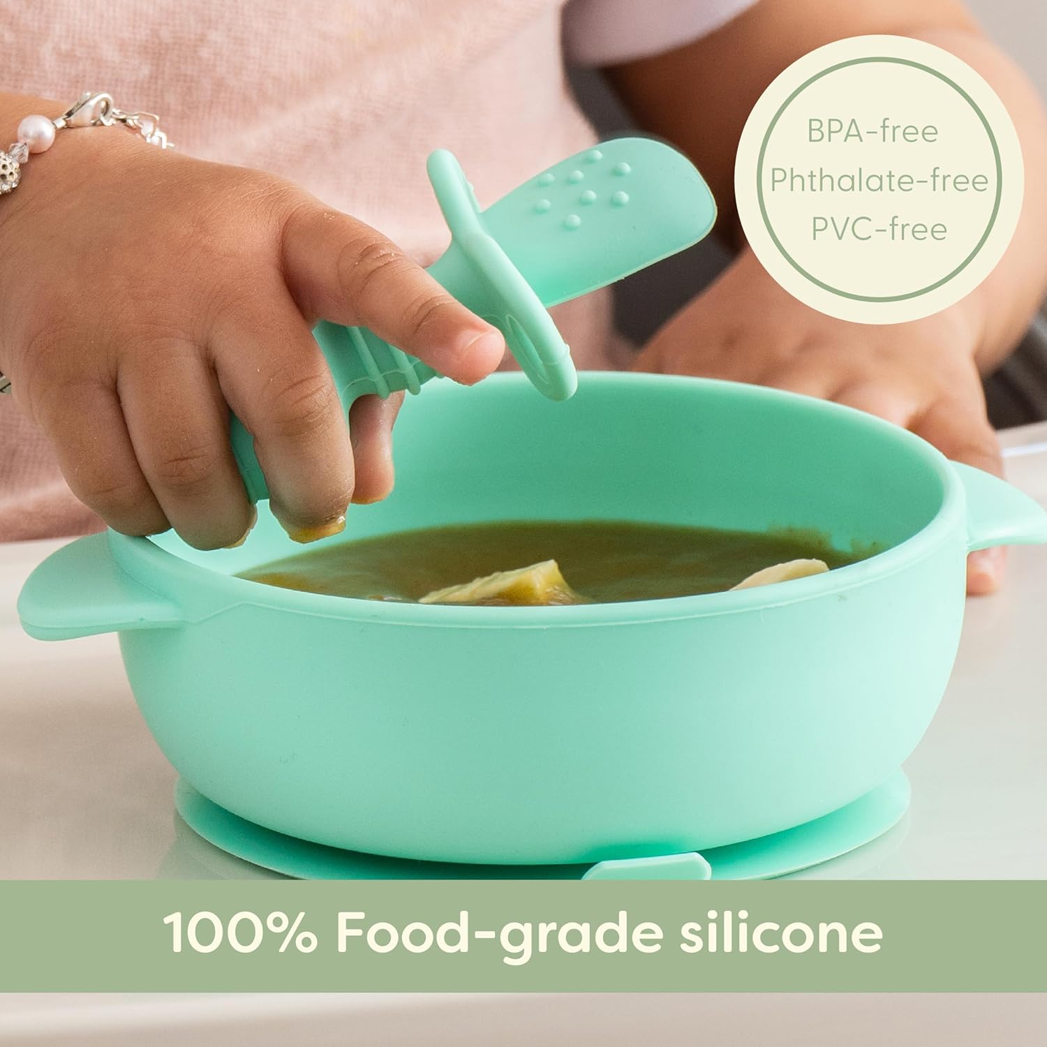 BPA-Free Silicone Baby Spoons for Self-Feeding 4 Months