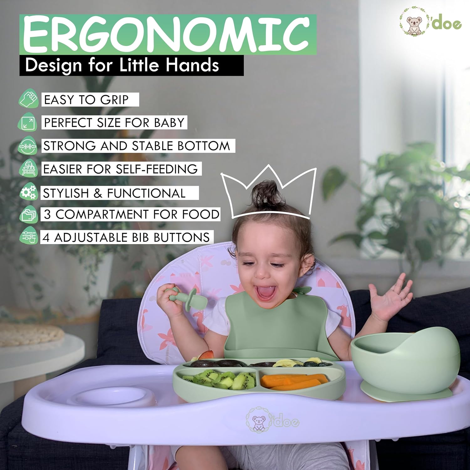 Odoe 11-Piece BPA-Free Silicone Baby Feeding Set