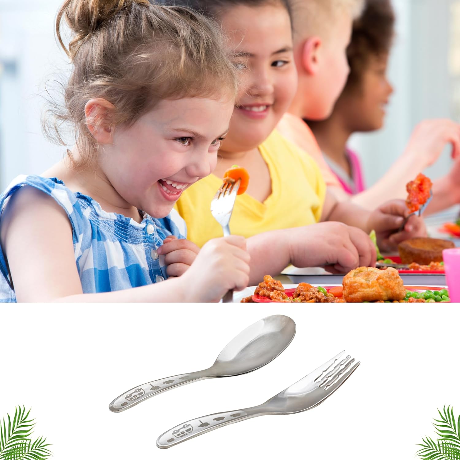GAUMIDUC Baby Spoons Forks Set Durable Steel Kitchen Essentials