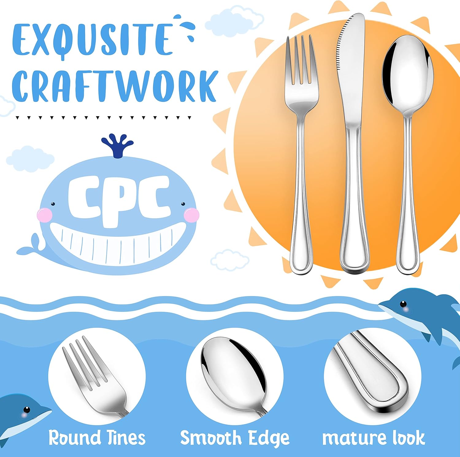 HaWare 12-Piece Kids Flatware Set for Toddlers