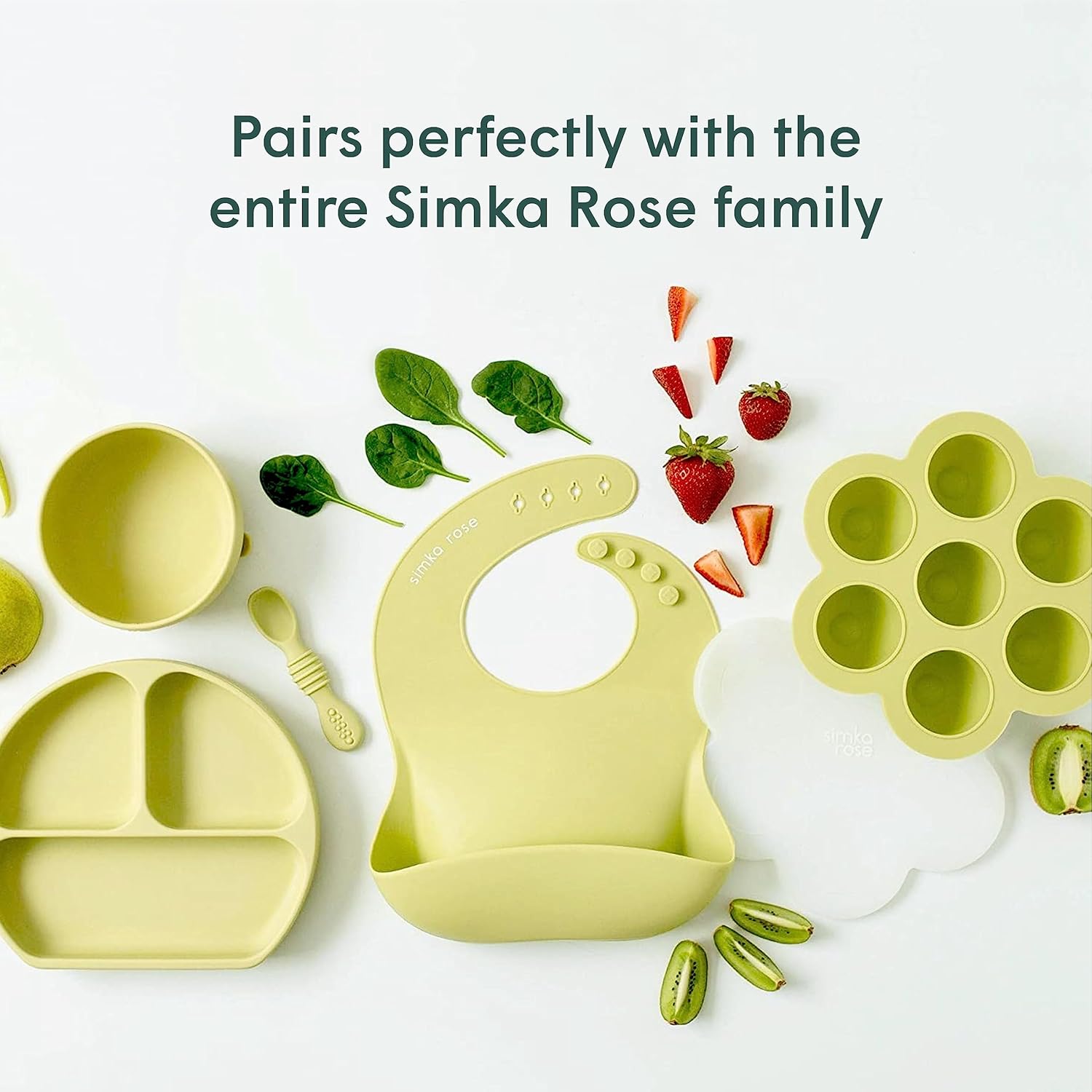 Simka Rose Silicone Baby Spoons Self-Feeding Gums- friendly dishwasher microwave safe