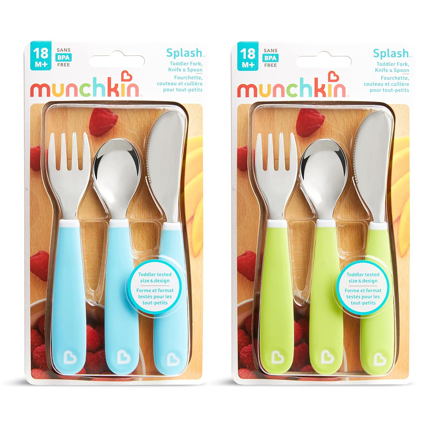Munchkin Splash Toddler Flatware Set 6-Pack BPA-Free BlueGreen
