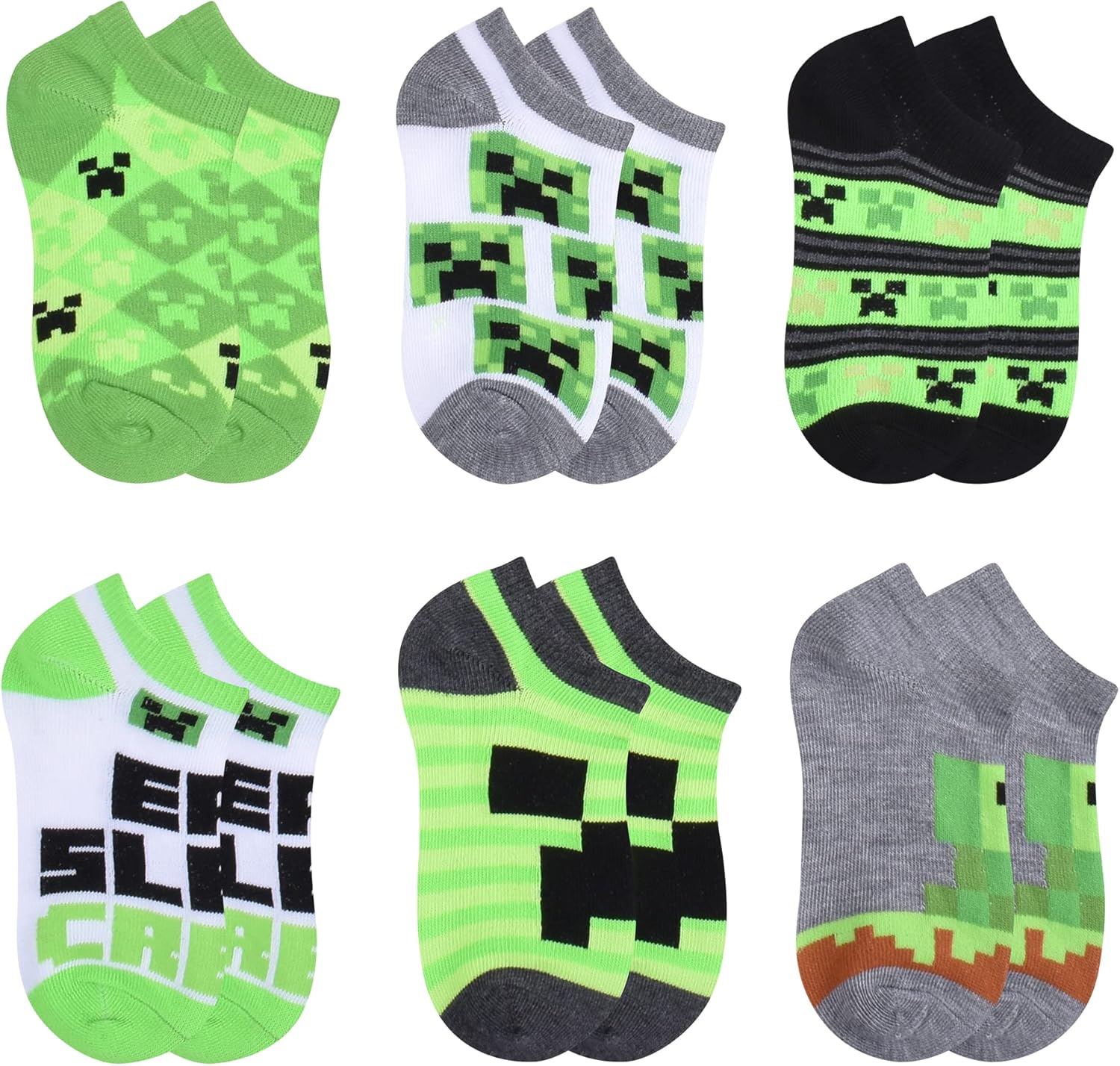 Minecraft Boys 6-Pack Calf Socks