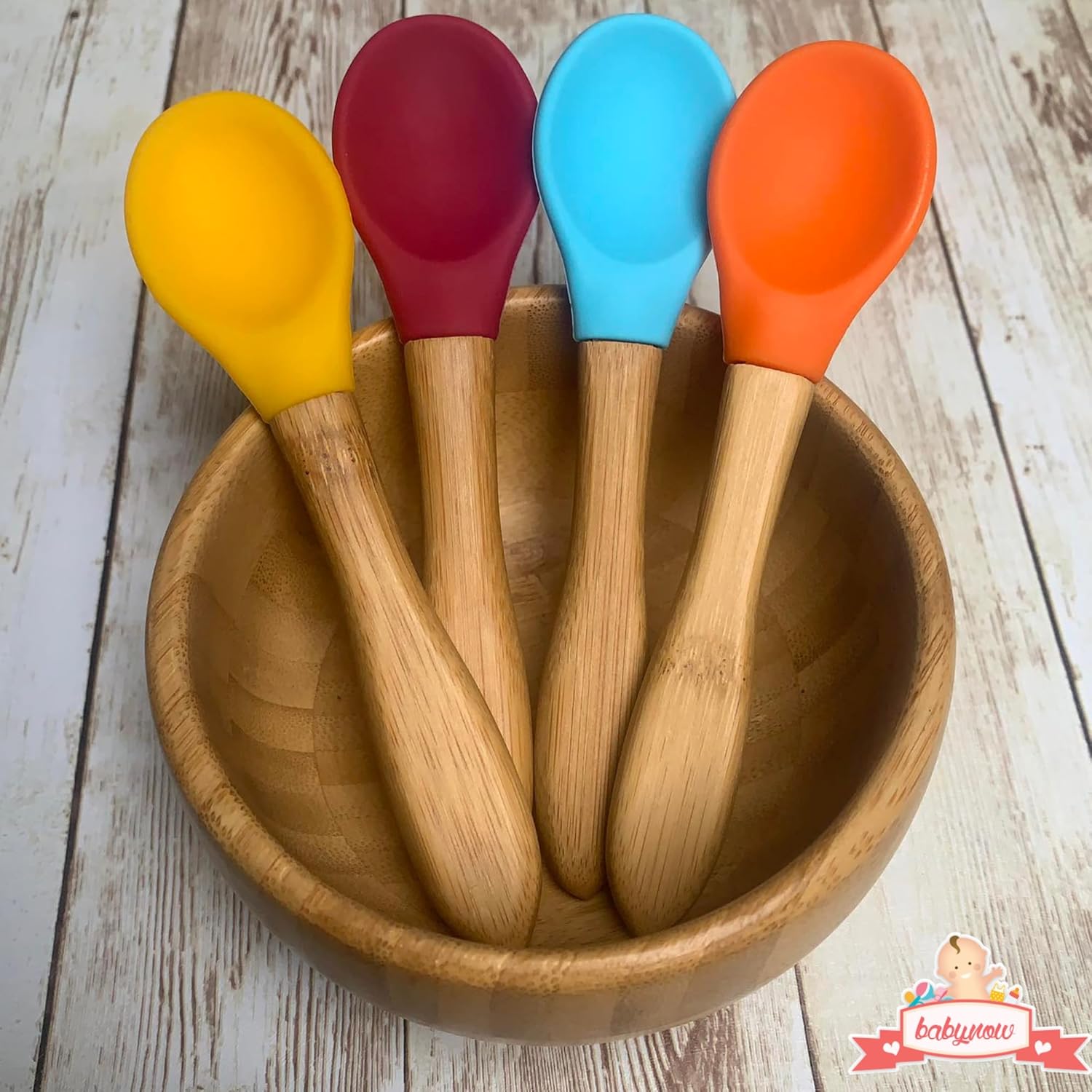 SAN SERO Bamboo Baby Spoons 4 Pack Weaning Set
