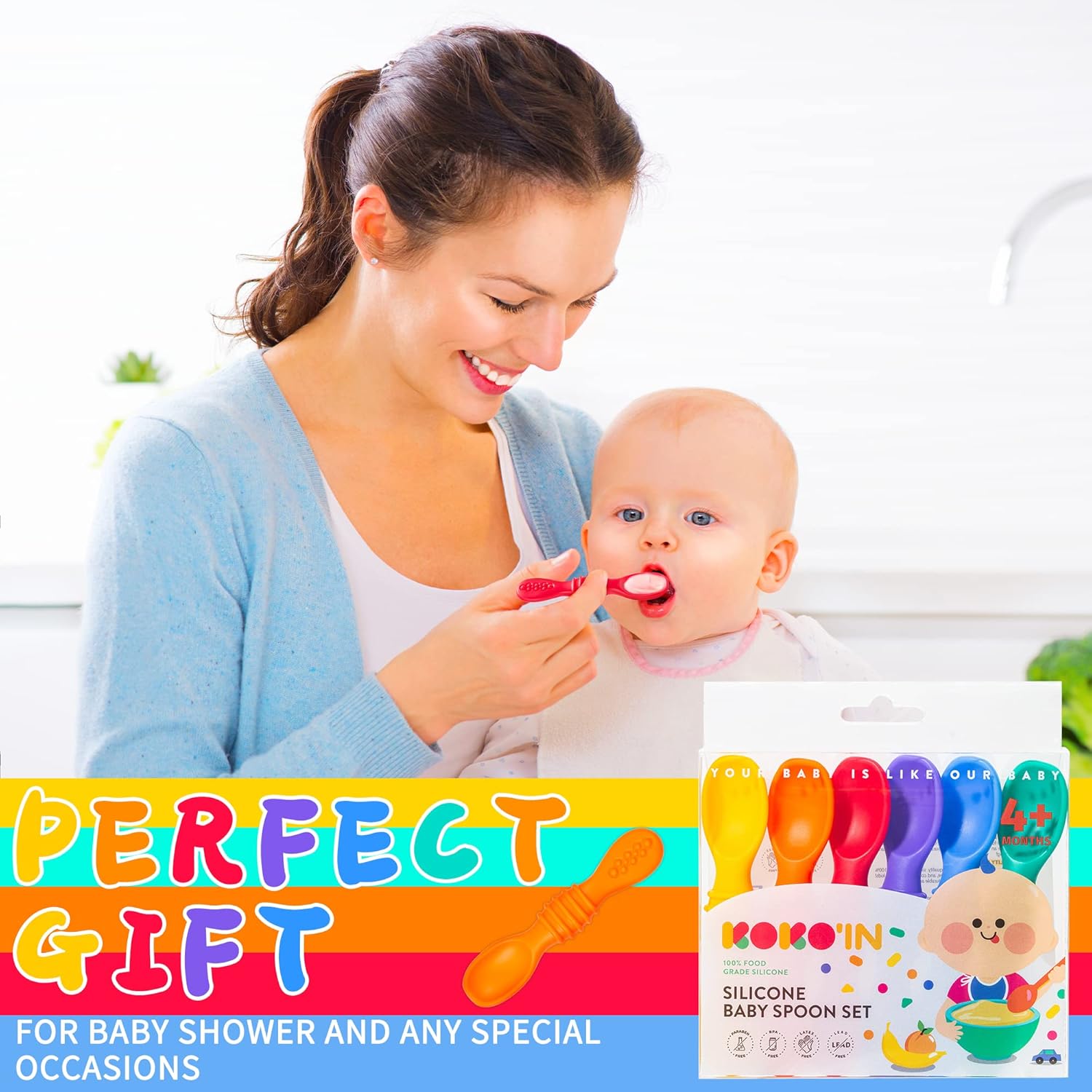 Perfect for Babies 6-Piece Silicone Baby Spoon Set