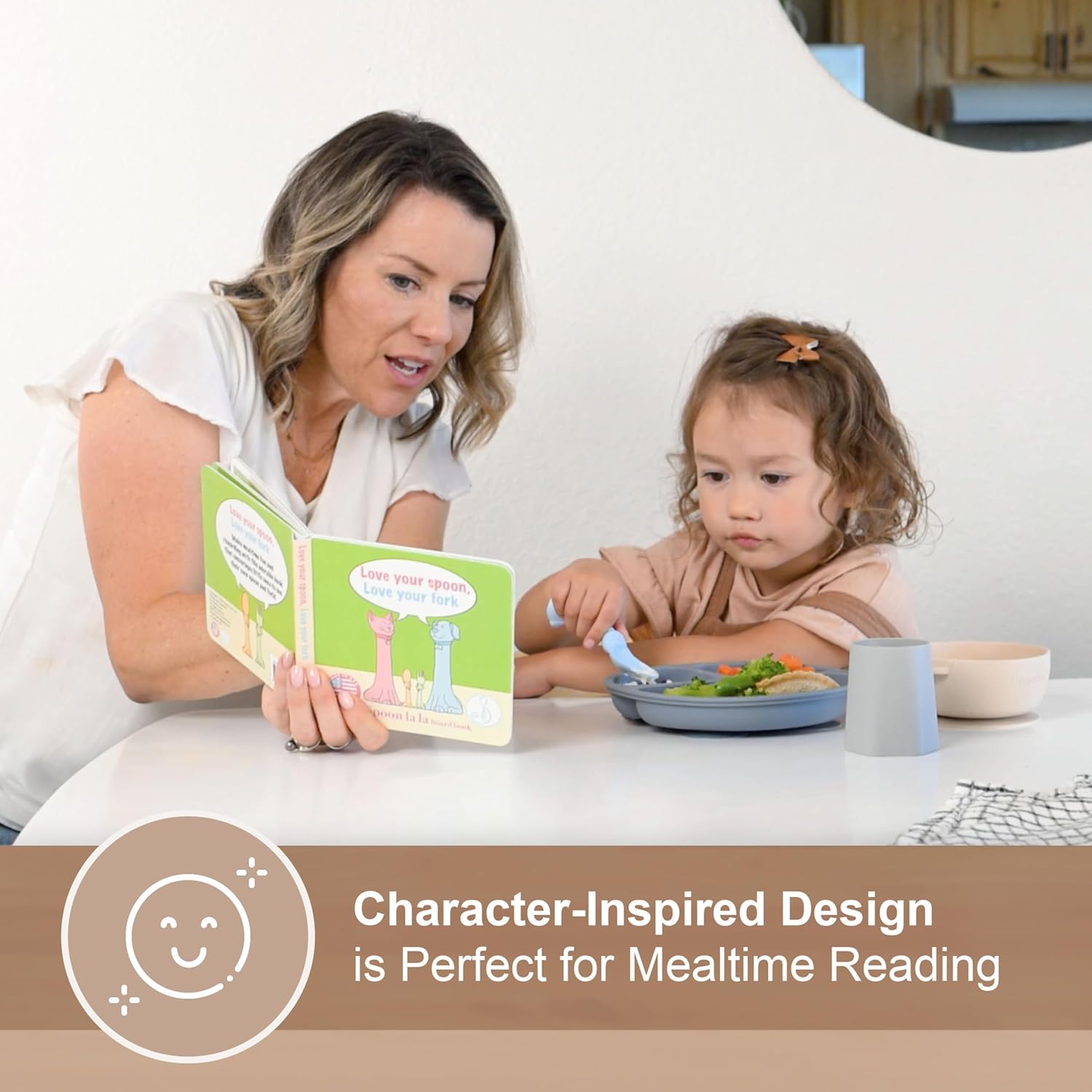 BPA-Free Toddler Utensils Set with Board Book for Kids