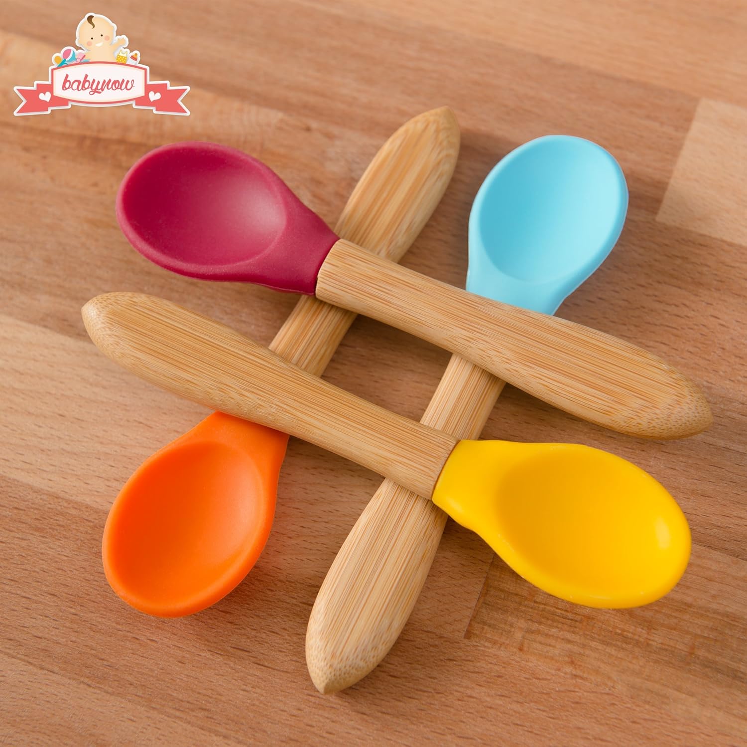 SAN SERO Bamboo Baby Spoons 4 Pack Weaning Set