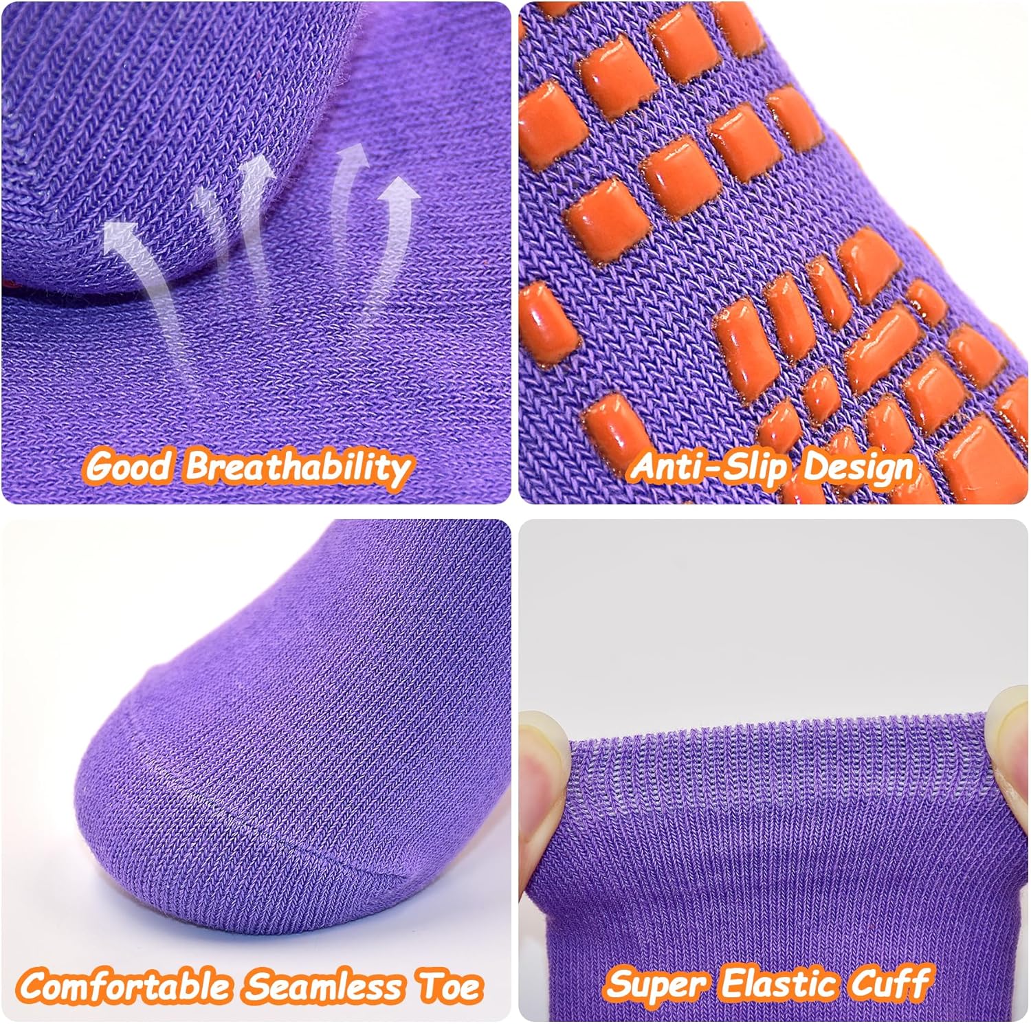 Non-Slip Grip Socks for Boys 2-13