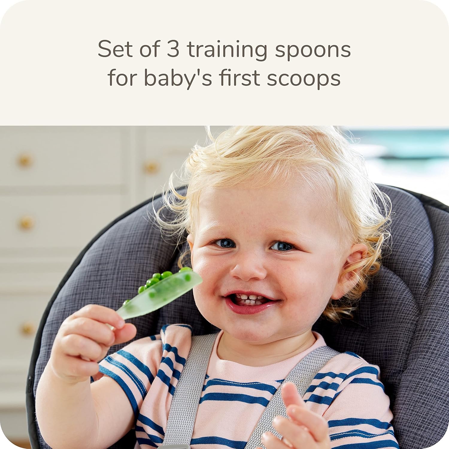 NUK Pretensi 70141 3-Pack Soft Baby Spoon Sturdy for Sips Snacks