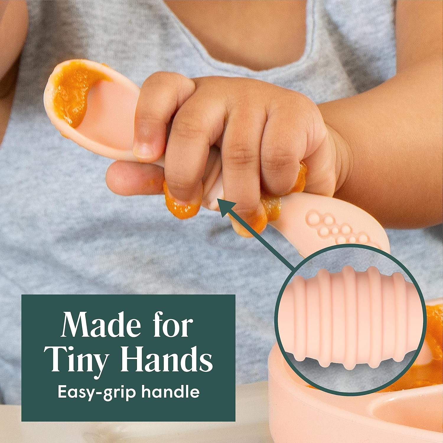 Simka Rose Silicone Baby Spoons Self-Feeding Gums- friendly dishwasher microwave safe