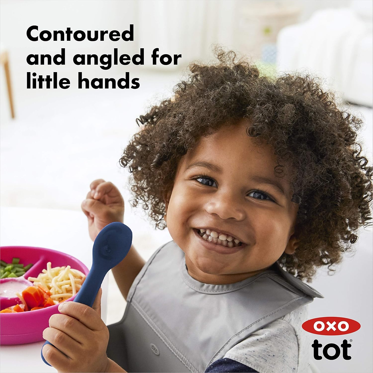 OXO Tot Silicone Spoon Set - Set of 4 Navy