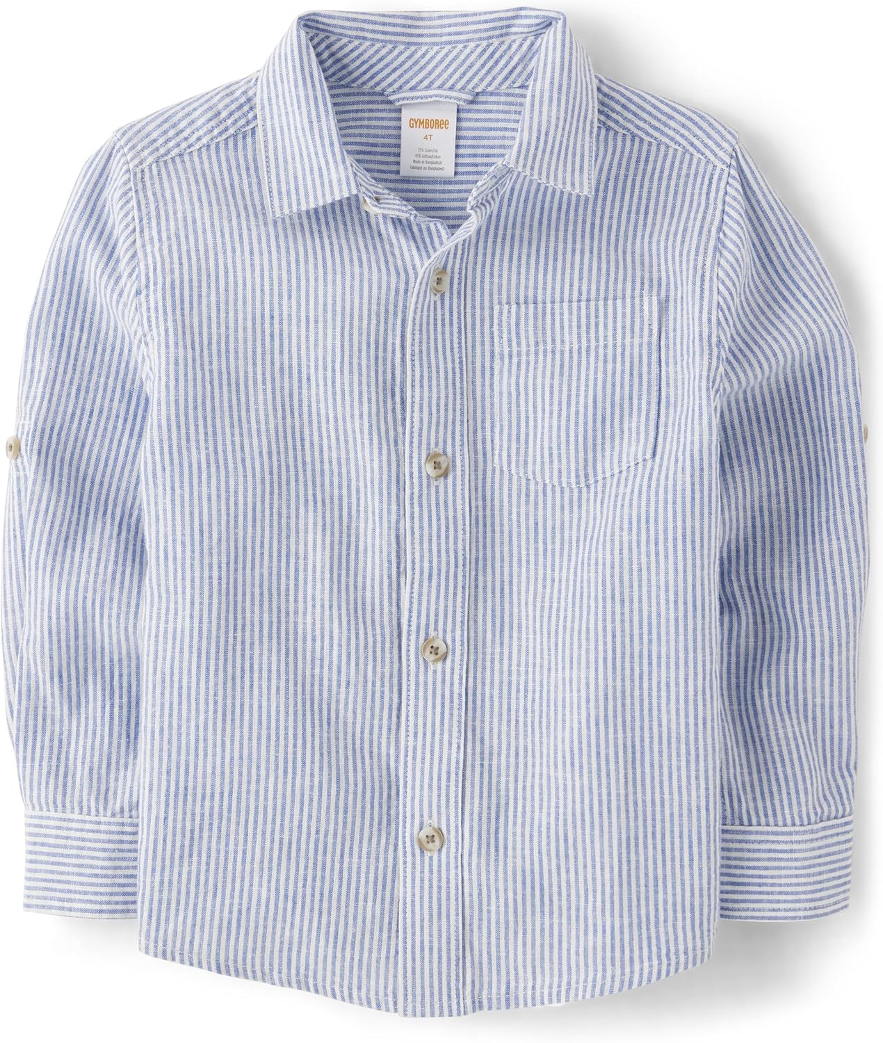 Gymboree Boys Long Sleeve Linen Button-Up Shirt