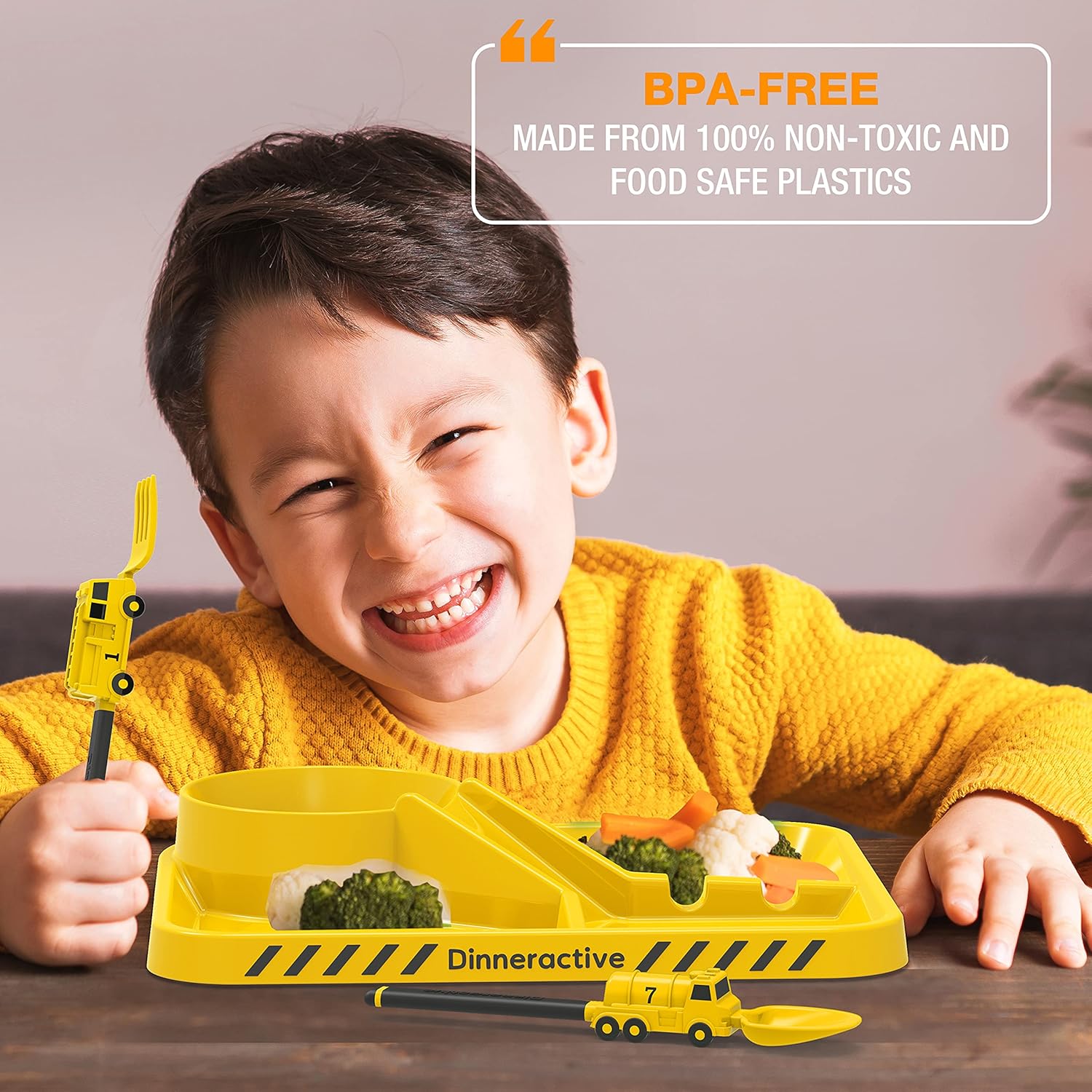 Dinneractive Kids Firefighter Fork Spoon Set Baking up Excitement for Meals