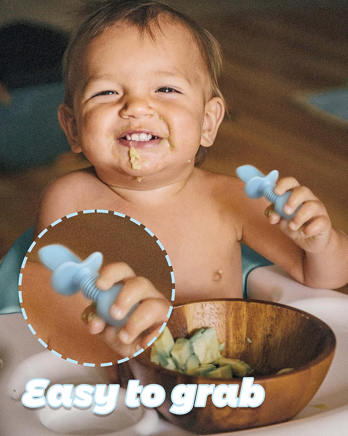 DF DualFerV 6-Piece Silicone Baby Spoons for Toddler Weaning